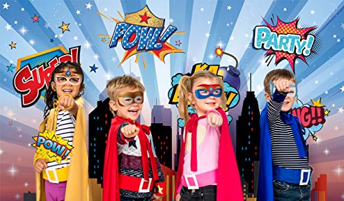 Wonder Woman & Superheroes Cityscape Backdrop - Party Decor