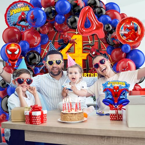 Spider 4th Birthday Party Supplies Balloon Kit Arch