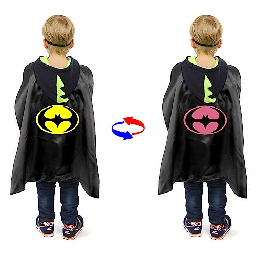 Double-sided Superhero Capes and Masks Set for Kids