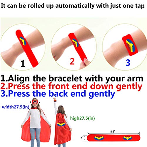 Kids Superhero Cape Set with Slap Bracelet Toys