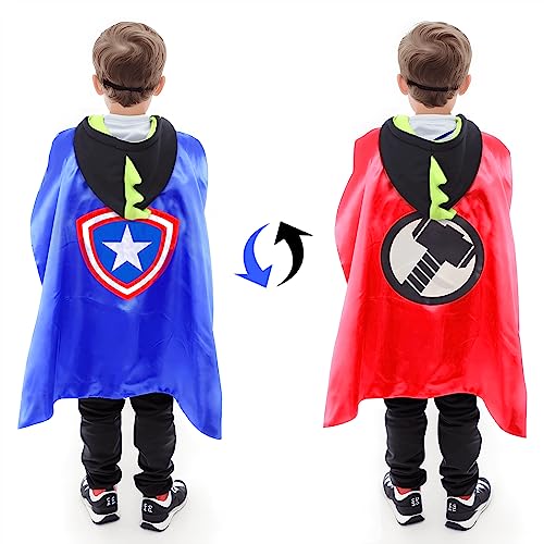 Double-Sided Superhero Capes with Masks for Kids