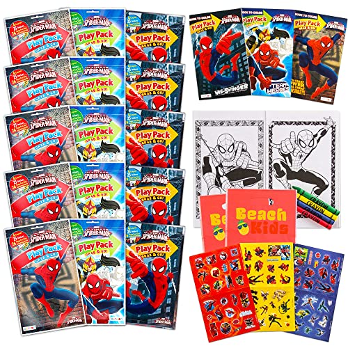 15 Spiderman Play Packs with Coloring Book and Stickers