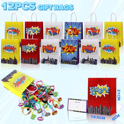 Superhero Party Favors Set: Masks, Bracelets, Stickers & More