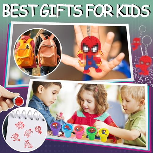 Spider Party Favors Bundle- Bags, Keychains, Masks, Stamps