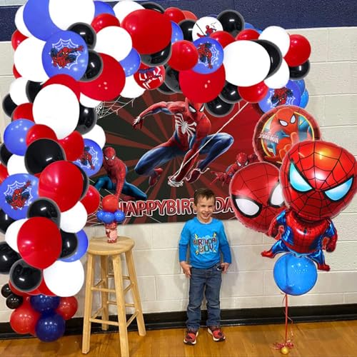 Spiderman Balloons Arch Garland Kit, 115 Pieces