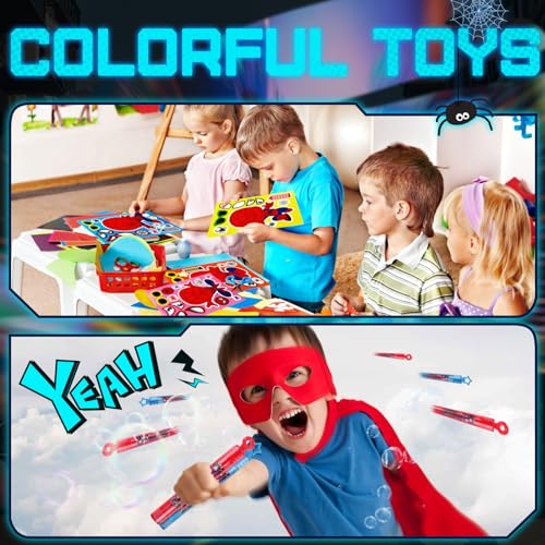 Spider Party Favors Pack with DIY Stickers & Badges