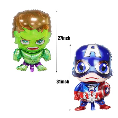 Superhero Birthday Party Decorations - 26 Balloons, Banner