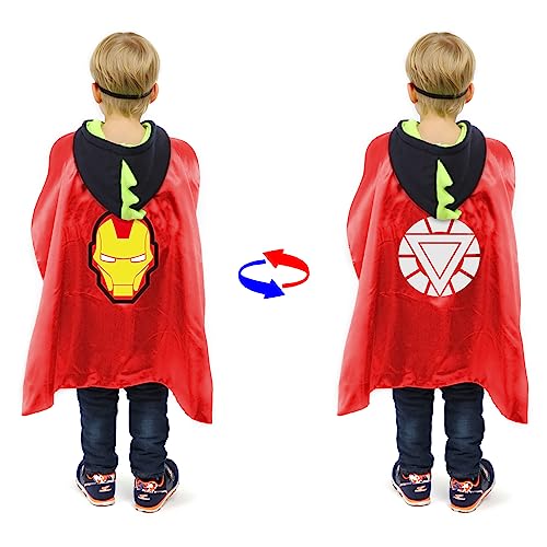 Double-sided Superhero Capes and Masks Set for Kids
