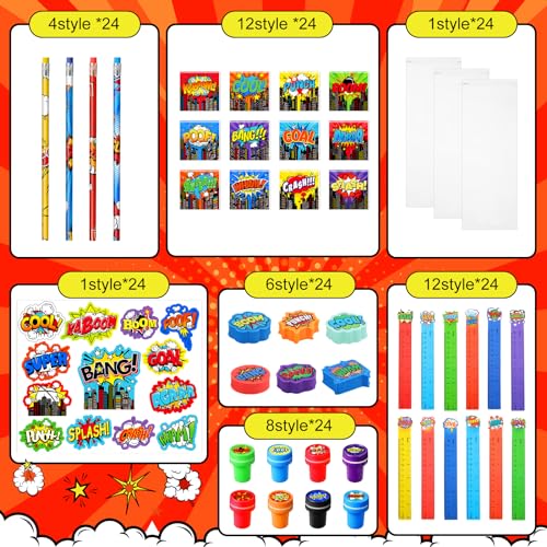 168 Pcs Super Hero Party Favor Set for Celebrations