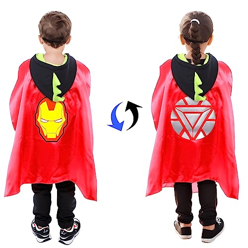Double-Sided Superhero Capes with Masks for Kids