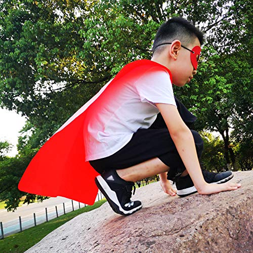 ADJOY Superhero Capes and Masks 24 Sets for Kids with Superhero Stickers Decoration - Superhero Themed Birthday Party Capes