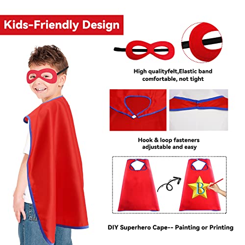 Superhero Capes and Masks Set for Kids - 16pcs