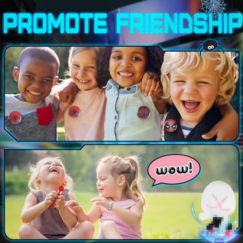 Spider Party Favors Pack with DIY Stickers & Badges