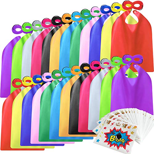 24 Superhero Capes and Masks Sets with Stickers