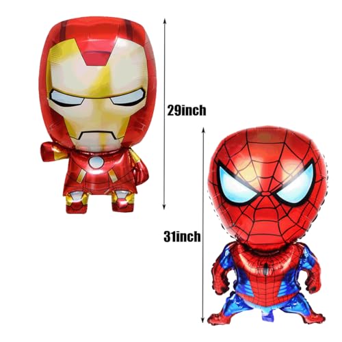 Superhero Birthday Party Decorations - 26 Balloons, Banner