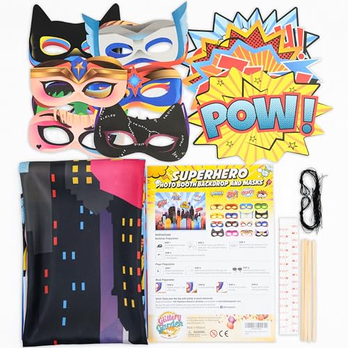 Wonder Woman & Superheroes Cityscape Backdrop - Party Decor