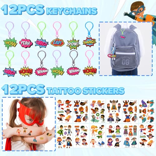 Superhero Party Favors Set: Masks, Bracelets, Stickers & More