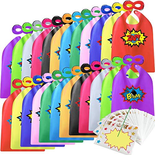 24 Superhero Capes and Masks Sets with Stickers