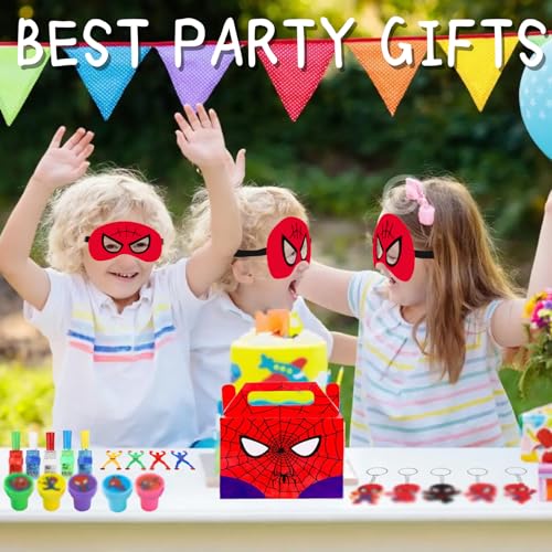 Spider Party Favors Bundle- Bags, Keychains, Masks, Stamps