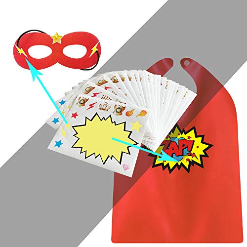24 Superhero Capes and Masks Sets with Stickers