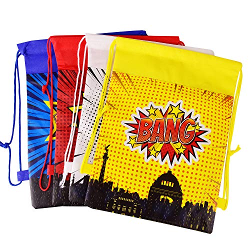 24 Superhero Party Favor Bags for Kids Birthday Themes