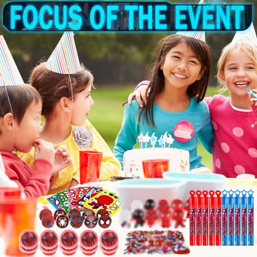 Spider Party Favors Pack with DIY Stickers & Badges