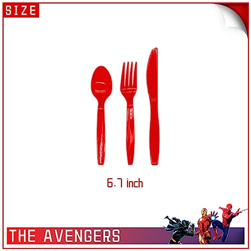 Superheroes Party Tableware,Birthday Party Supplies Table Cover - Plates - Napkins and More, Serves 20 Guests