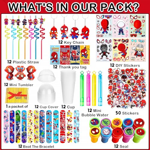 Spiderman Goody Cups with 170PCS Hero Themed Favors