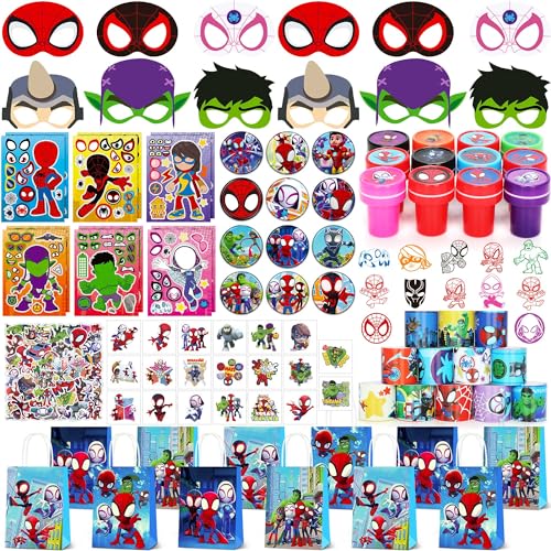 Spider Friends Party Supplies - 150Pcs Birthday Favors
