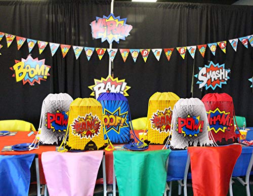 24 Superhero Party Favor Bags for Kids Birthday Themes