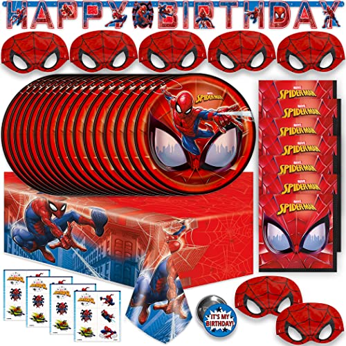 Spiderman Party Supplies | Serves 16 Guests | Marvel Superhero