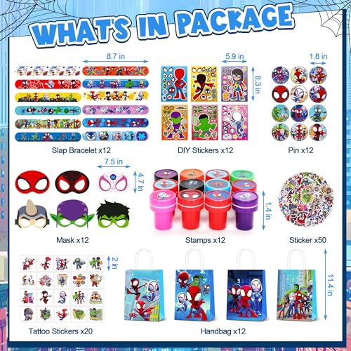 Spider Friends Party Supplies - 150Pcs Birthday Favors