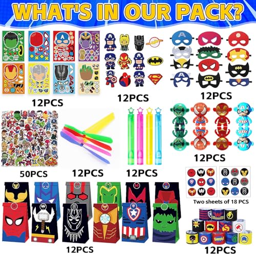 Superhero Party Favors 134Pcs Ideal for Kids' Birthday