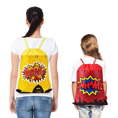 24 Superhero Party Favor Bags for Kids Birthday Themes