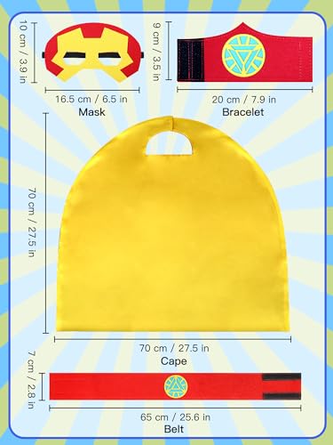 VOKOFAYE Super Hero Capes for Kids, Toddler Dress Up Costumes with Mask and Bracelet, Superhero Toys for Boys Girls, Halloween Birthday Party Gift