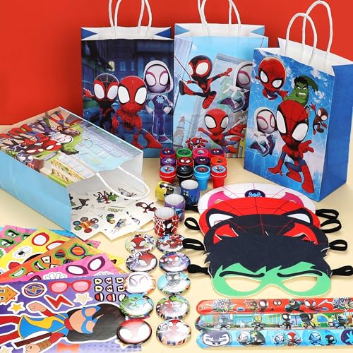 Spider Friends Party Supplies - 150Pcs Birthday Favors