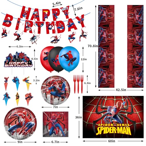 Spider-man Birthday Party Supplies, Decorations, Plates, Napkins
