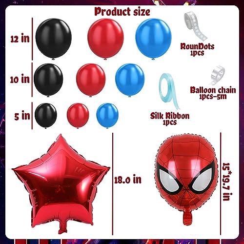 Spider Party Decorations Pack: Balloons, Plates, Backdrop, Banner