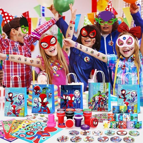 Spider Friends Party Supplies - 150Pcs Birthday Favors