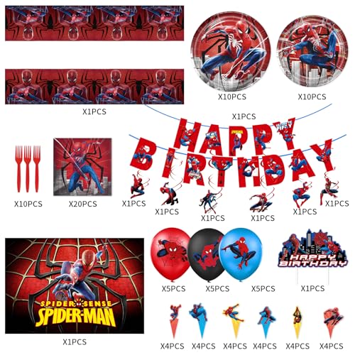 Spider-man Birthday Party Supplies, Decorations, Plates, Napkins