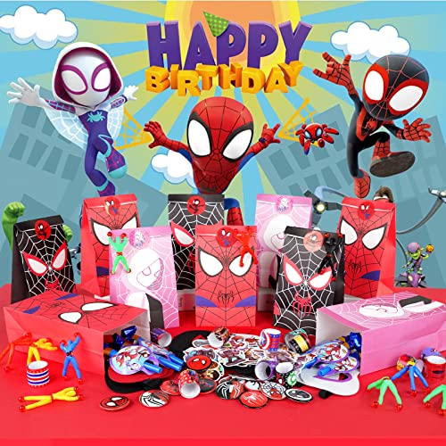 110pcs Spider and Friend Superhero Party Favor Set