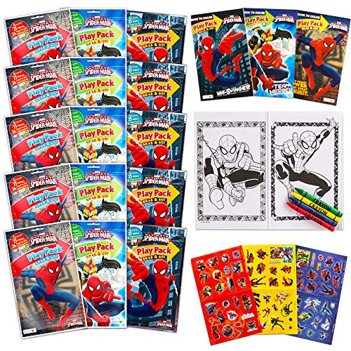 15 Spiderman Play Packs with Coloring Book and Stickers
