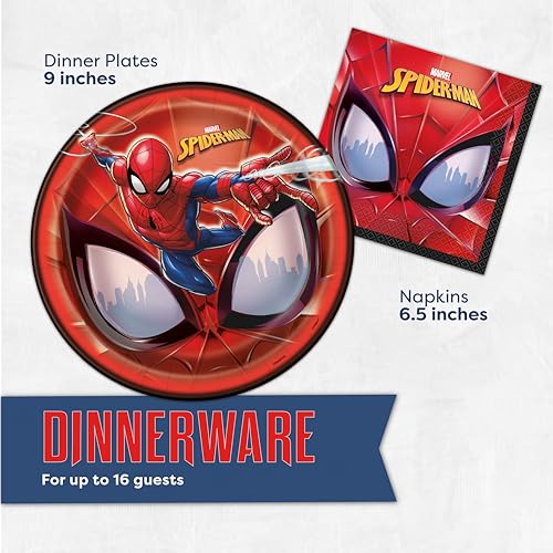 Spiderman Party Supplies | Serves 16 Guests | Marvel Superhero