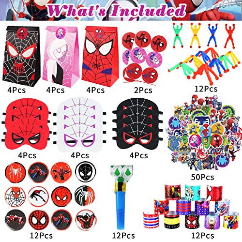 110pcs Spider and Friend Superhero Party Favor Set