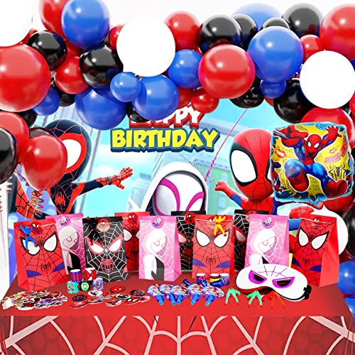 110pcs Spider and Friend Superhero Party Favor Set