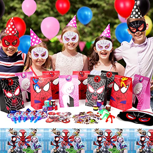 110pcs Spider and Friend Superhero Party Favor Set