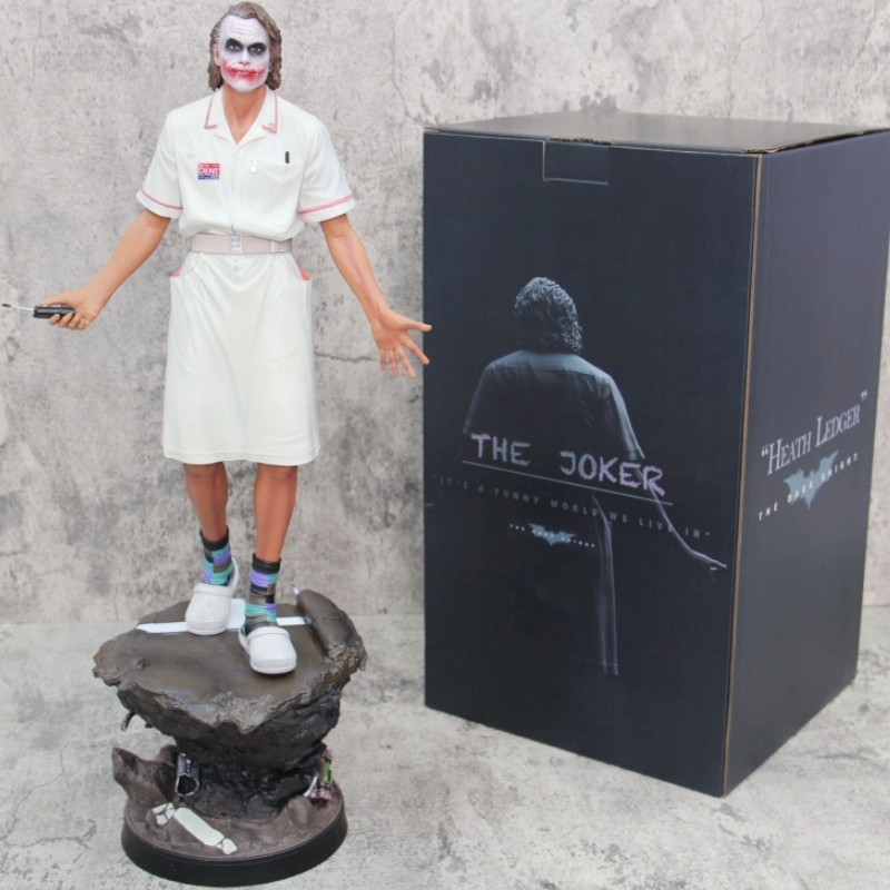 High Quality Heath Ledger Joker As Nurse The Dark Knight Of The Batman Action Figure Toys 54cm Birthday Gift Toy