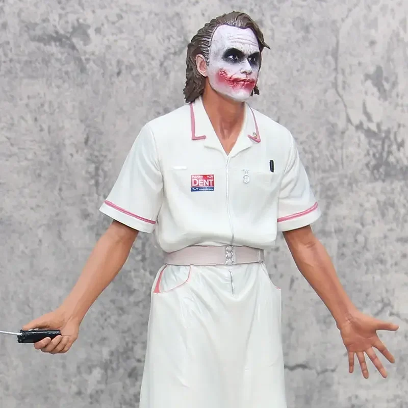 1/4 Series Dc Heath Ledger Nurse Uniform Joker Figure Joker Standing Scene Model Handmade Ornament 54cm Gk Resin Statue Toy Gift