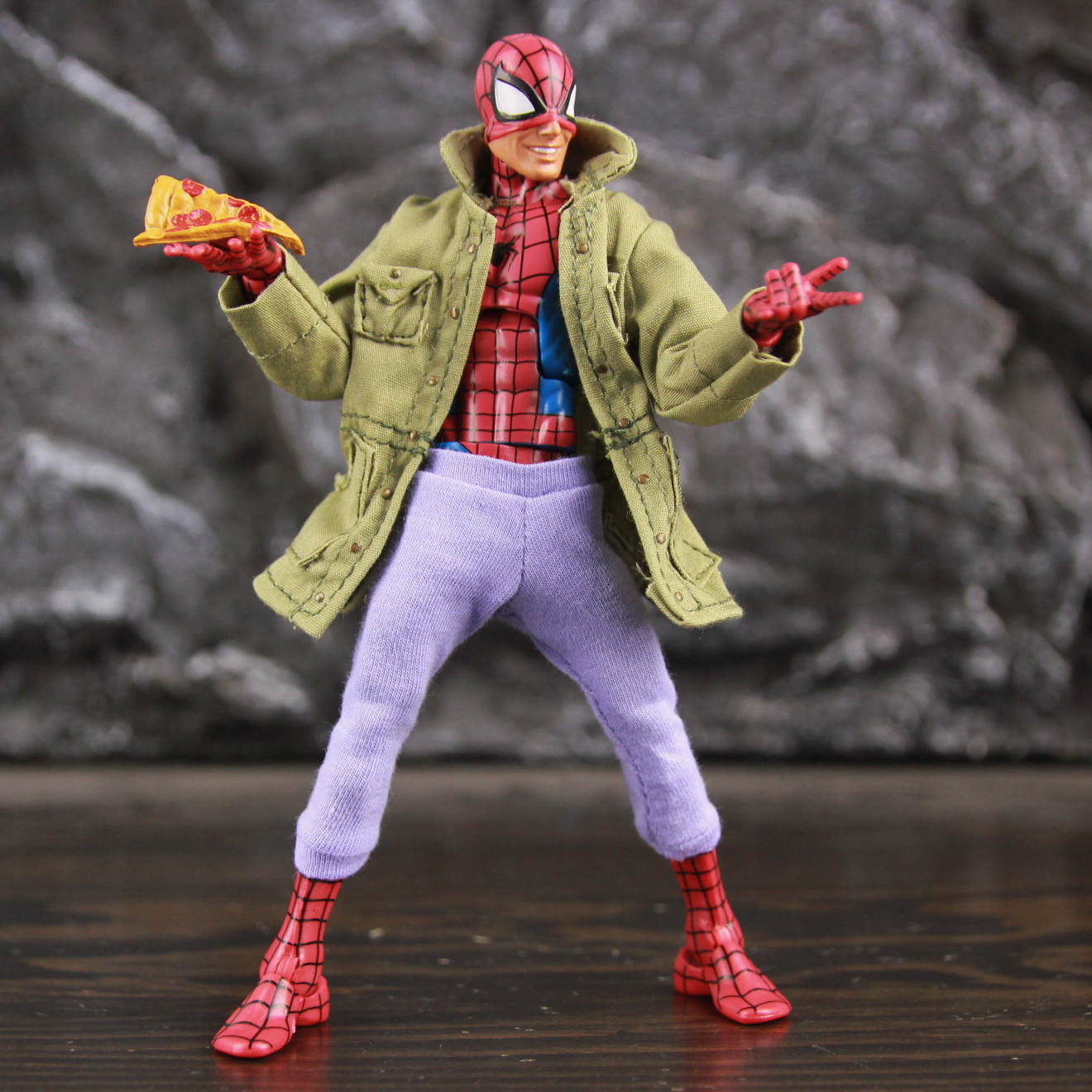 Marvel Classic Spider Man 6" Action Figure Clothing Amazing Pizza Red Blue Spiderman Peter Parker Legends one:12 Toys Doll Model