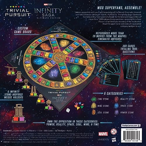 TRIVIAL PURSUIT: Marvel Cinematic Universe Ultimate Edition | Collectible Trivia Board Game Featuring 6 Infinity Stone Location Movers and 1800 Questions from MCU Phases 1-3